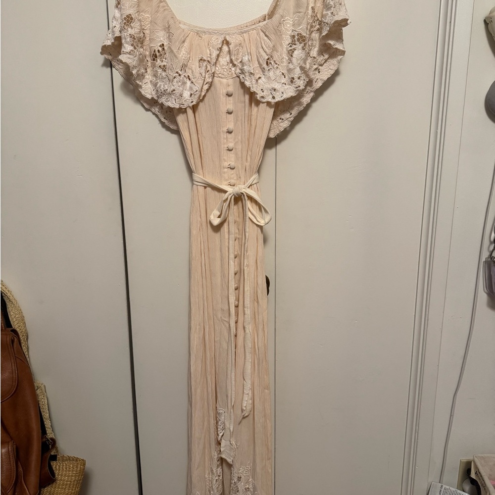 Fillyboo Cream Textured “Wonder Years” Dress in blush